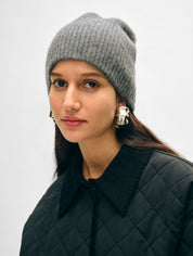 White + Warren Cashmere Plush Rib Beanie