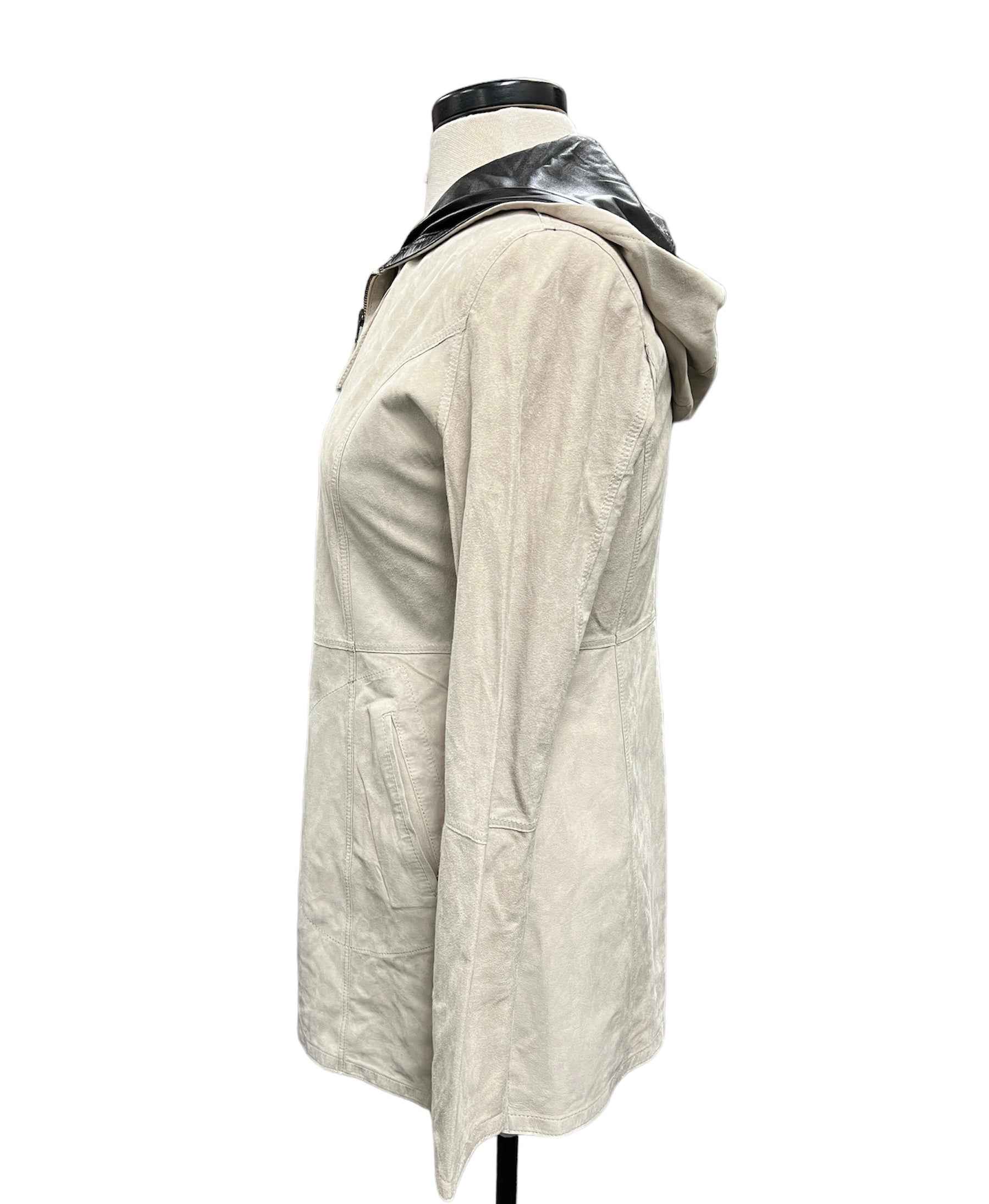 Leather Reversible Waterproof Hooded Jacket