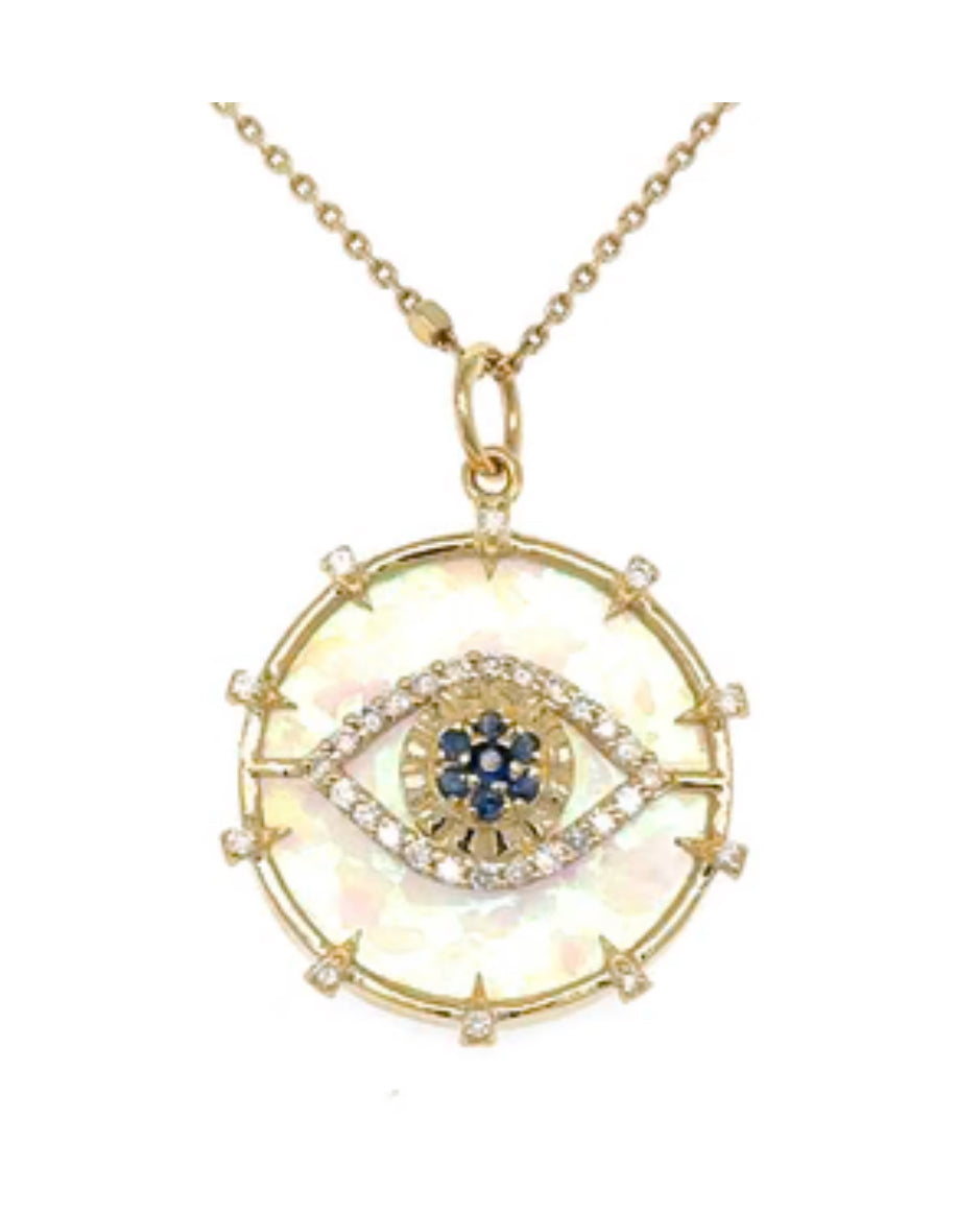 S.Row Designs Mother of Pearl Evil Eye Charm