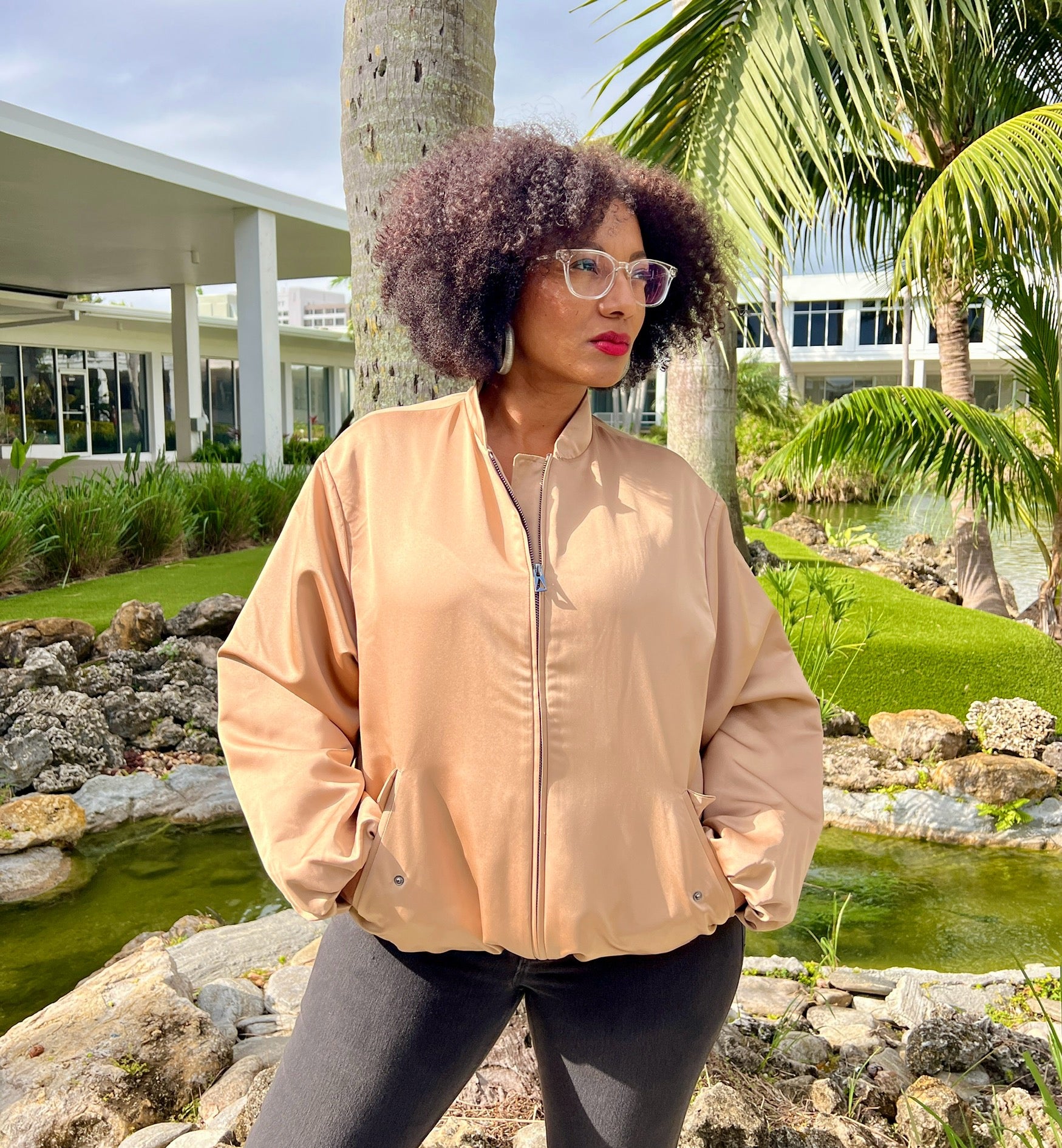 Ahirain Silk Bomber Jacket
