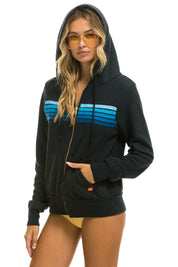 Aviator Nation 5 Stripe Zip Hoodie