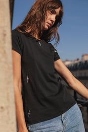 Catherine Gee Embroidered S/S Tee - Bolt