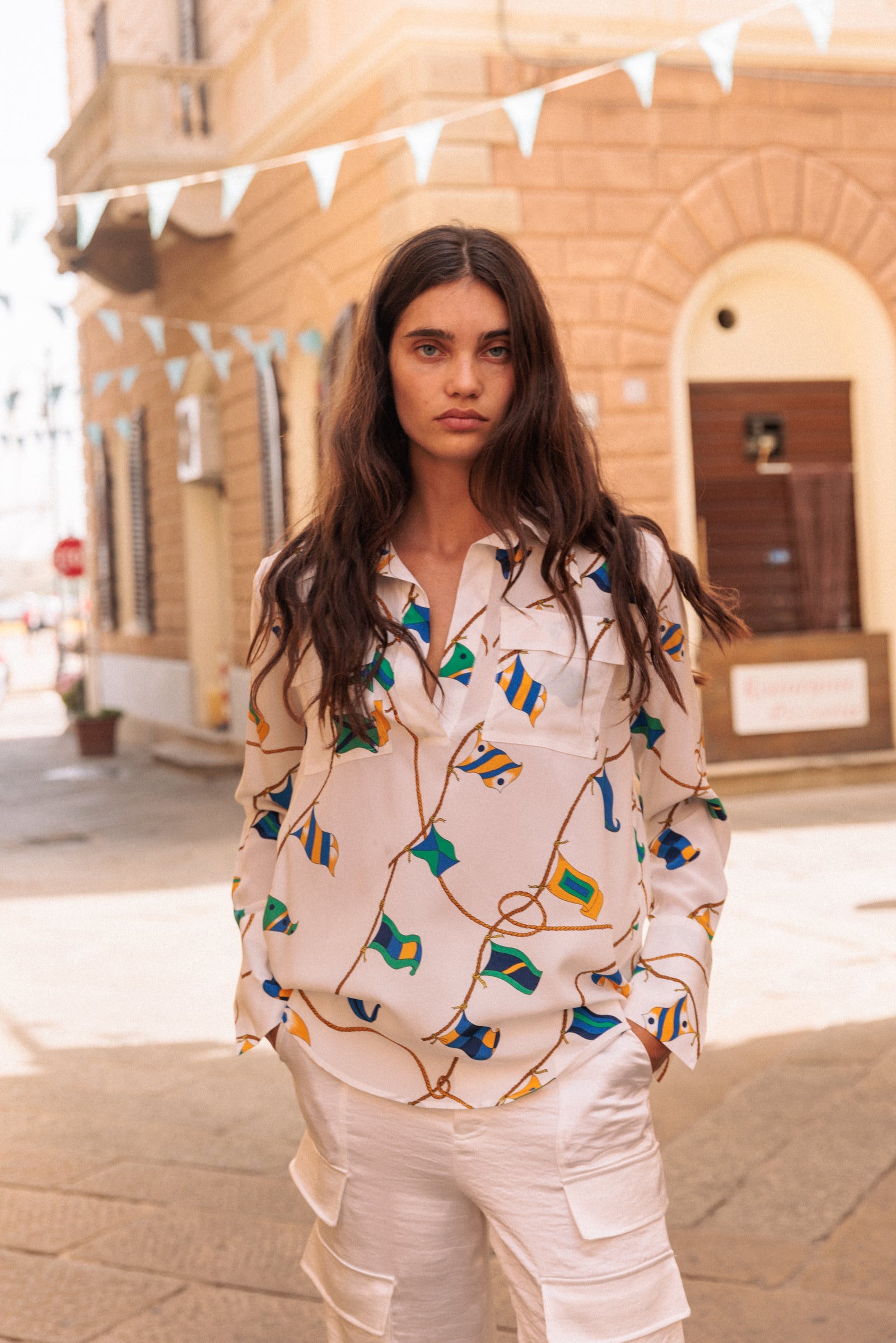 Catherine Gee Kaia Blouse in Lisbon Sails