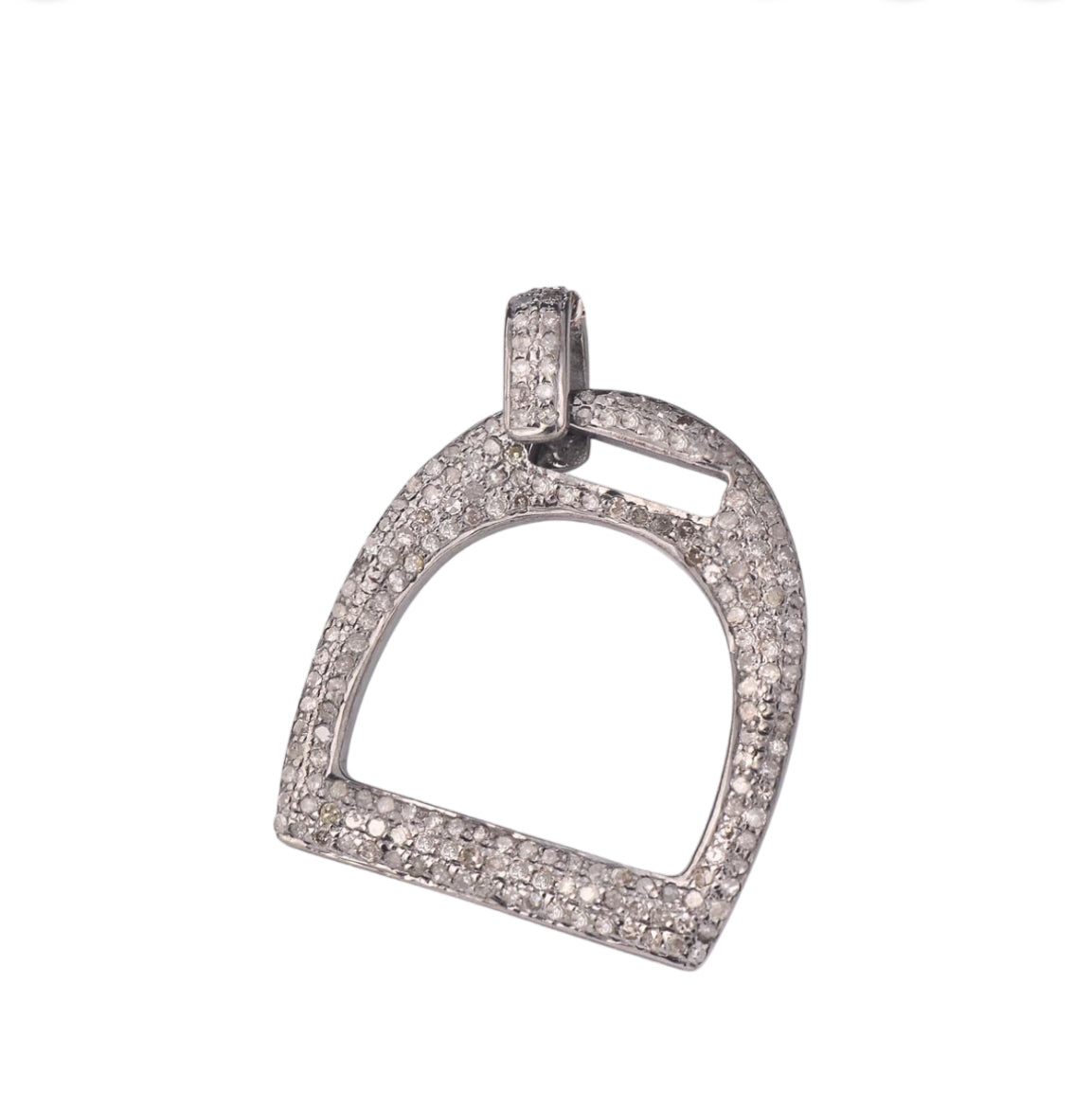 S.Row Designs Pave Diamond Stirrup Pendant