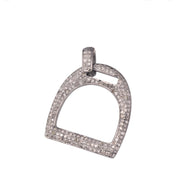 S.Row Designs Pave Diamond Stirrup Pendant