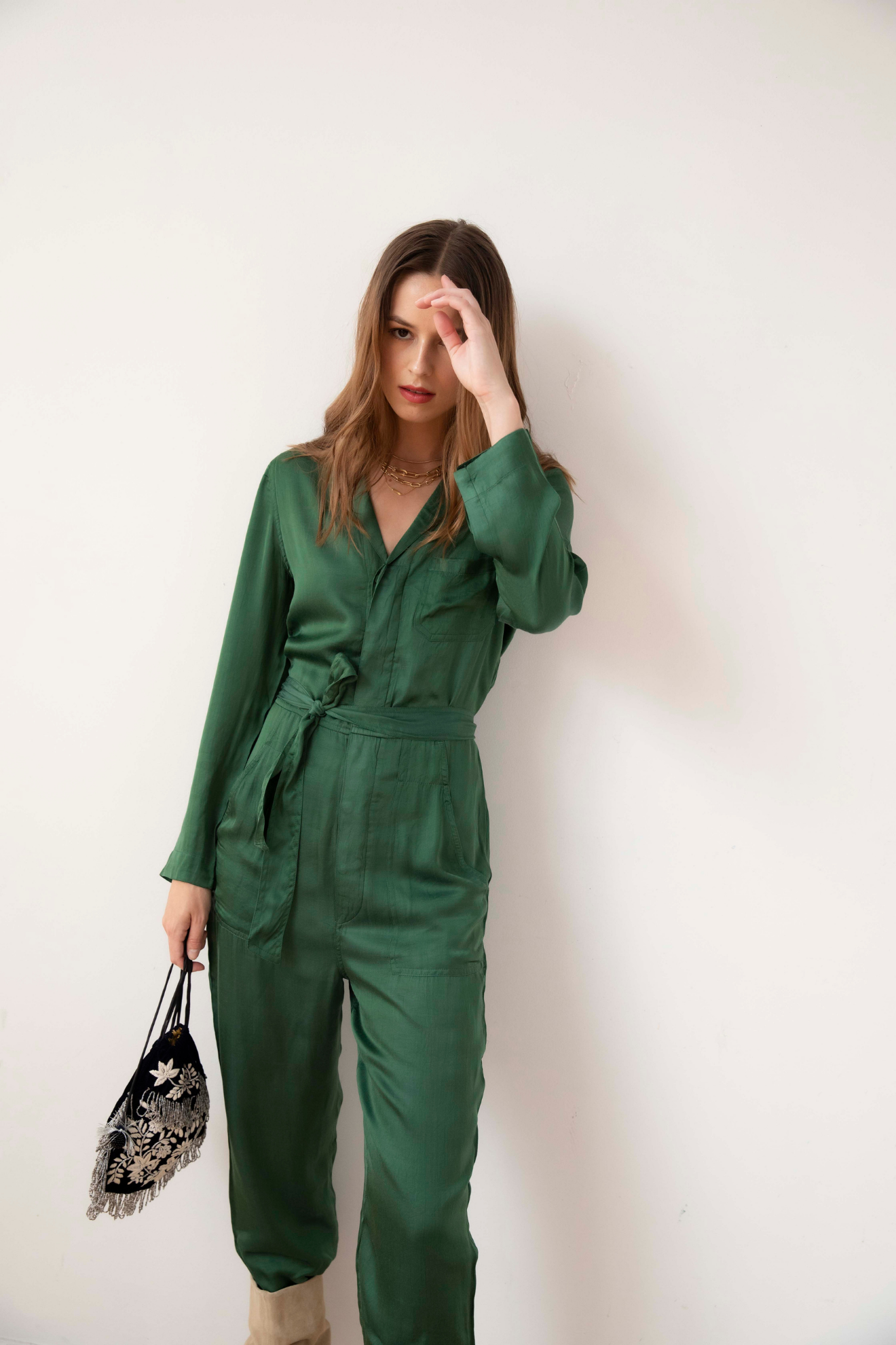 Guadalupe Lydia Jumpsuit in Green