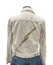 Collab322 Cream Denim Jacket