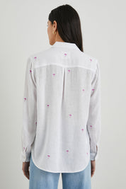 Rails Charli Shirt in Fuchsia Embroidered Palms