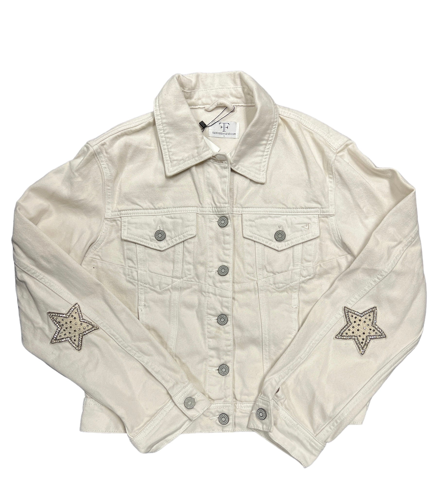 Collab322 Cream Denim Jacket