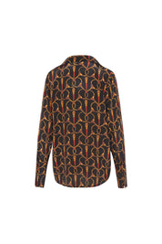Catherine Gee Daria French Cuff Silk Blouse in Buenos Aires