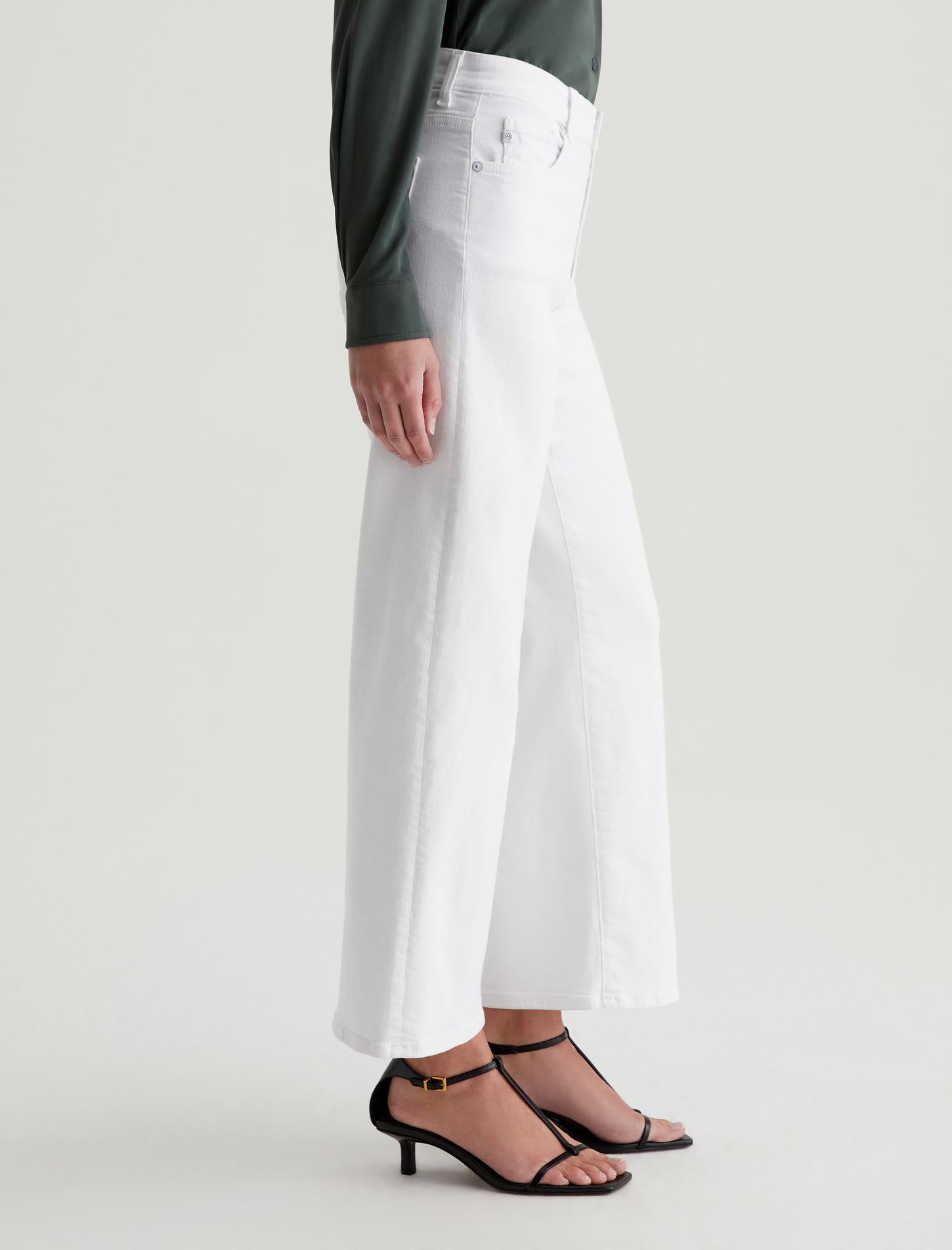 AG Saige Wide Leg Crop Jean in Gallery White