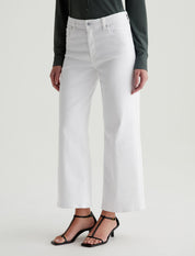 AG Saige Wide Leg Crop Jean in Gallery White
