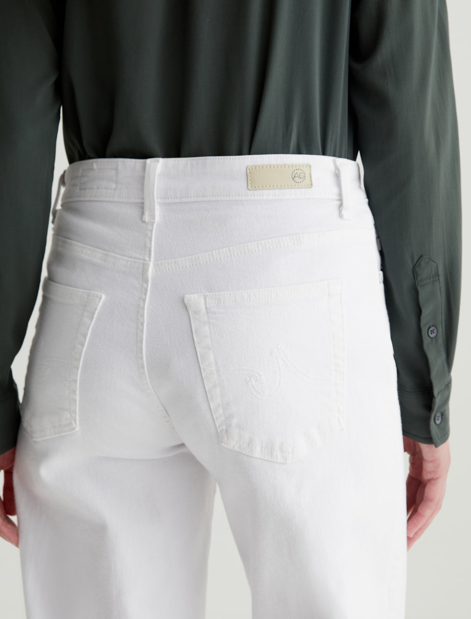 AG Saige Wide Leg Crop Jean in Gallery White