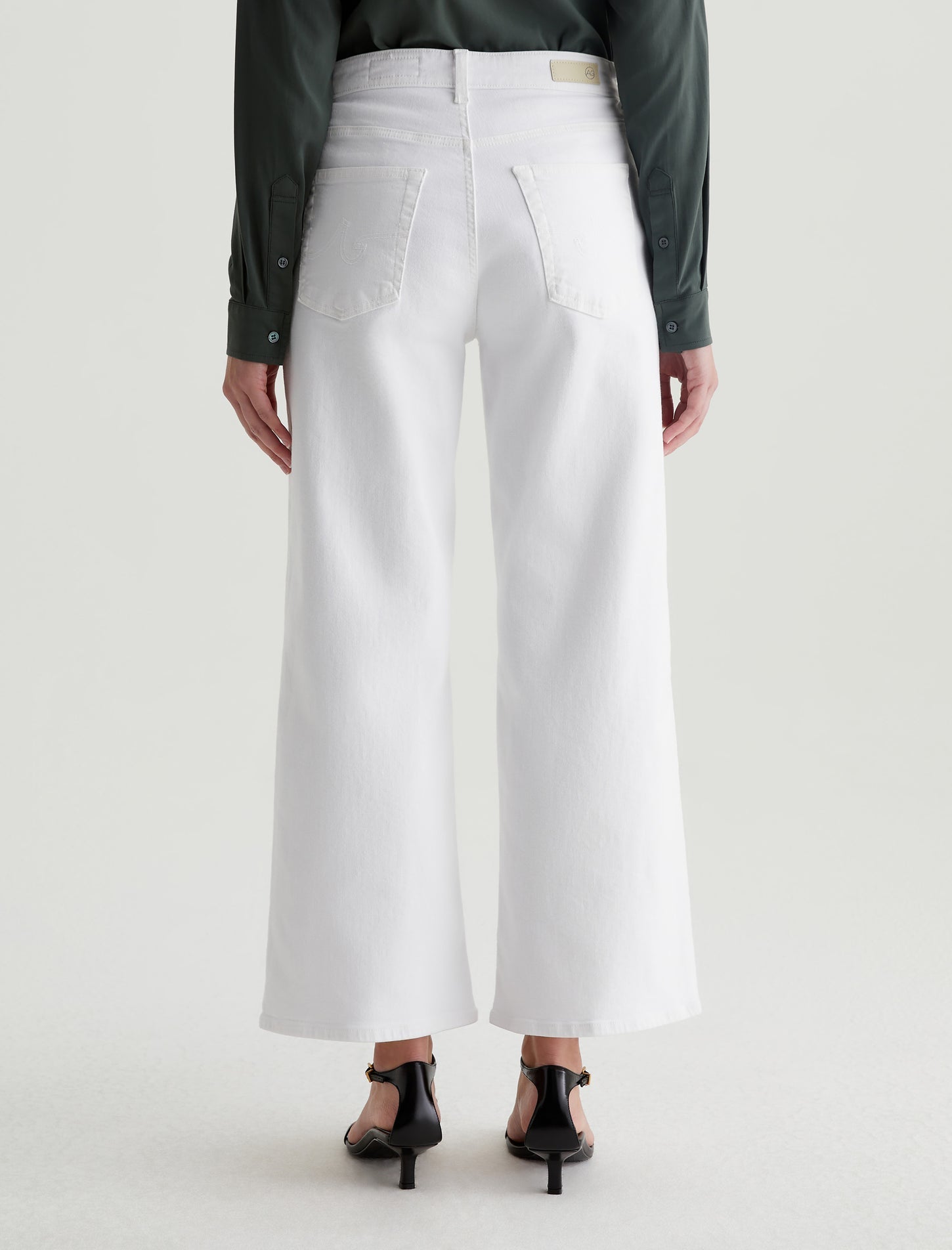 AG Saige Wide Leg Crop Jean in Gallery White