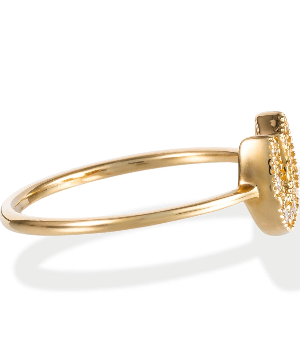 S.Row Designs 14KT Yellow Gold &  Diamond Horseshoe Ring