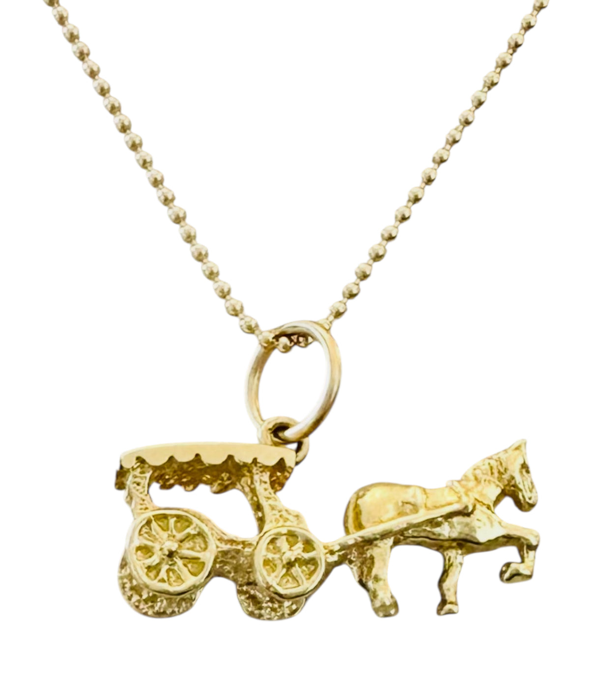 14KT Gold Vintage Carriage Charm