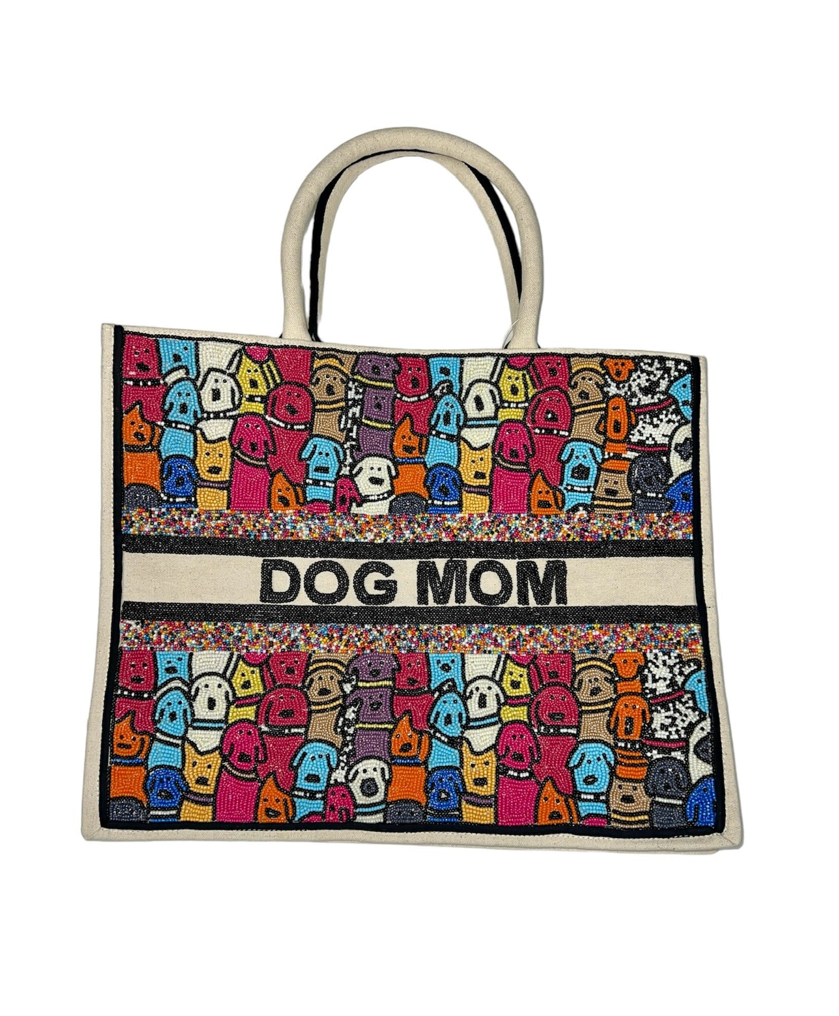 Beaded Dog Mom Tote