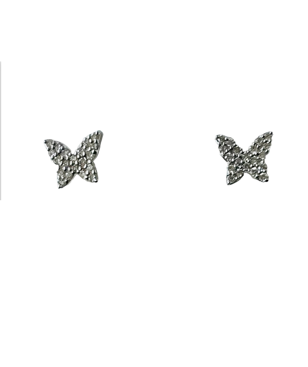White Gold & Diamond Petite Butterfly Earrings