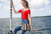 Kempton Harford Double Zip Crossbody in Storm Grey