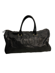 Embossed Skulls Leather Weekender