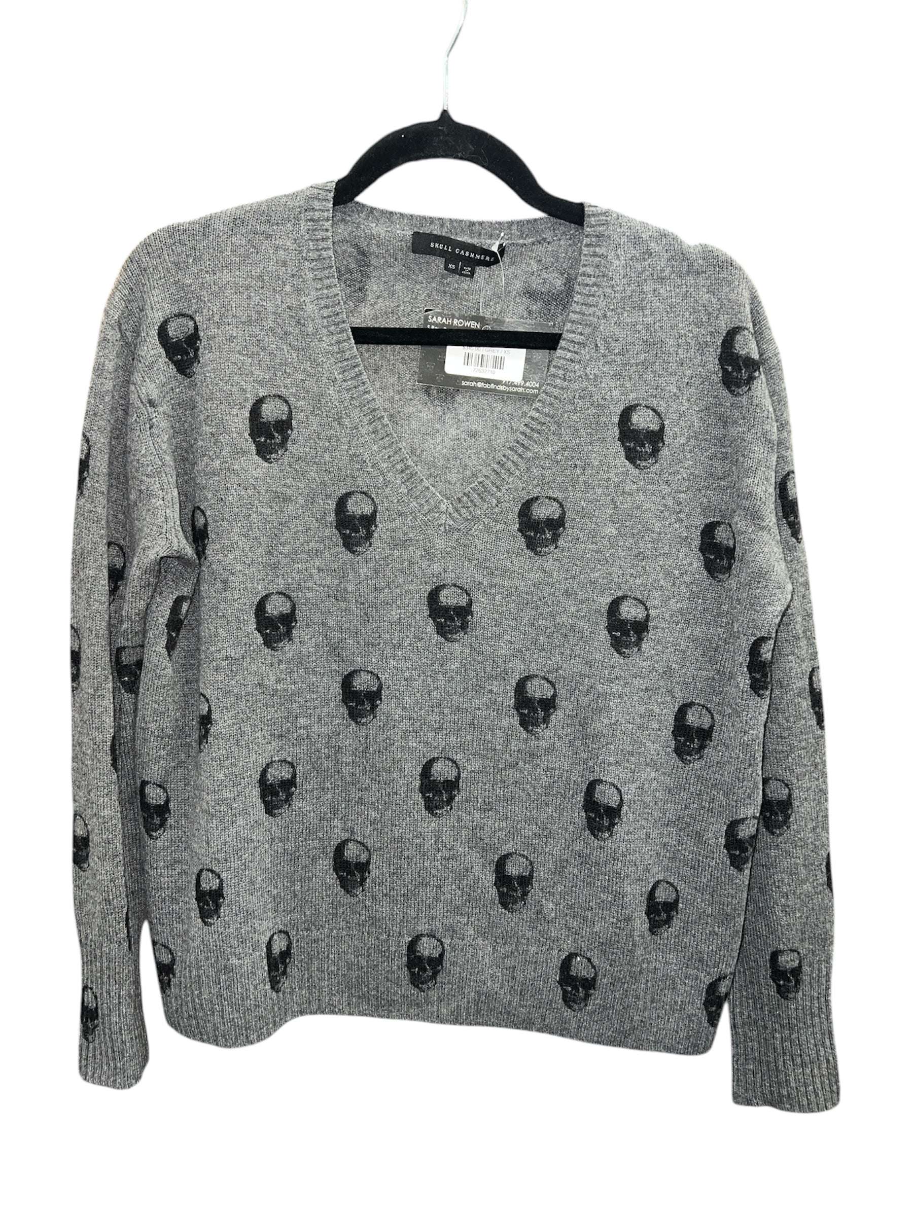 Skull Cashmere Skull V Neck Sweater