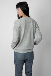 Zadig & Voltaire Cici WS Patch Lurex Destroy Cashmere Sweater