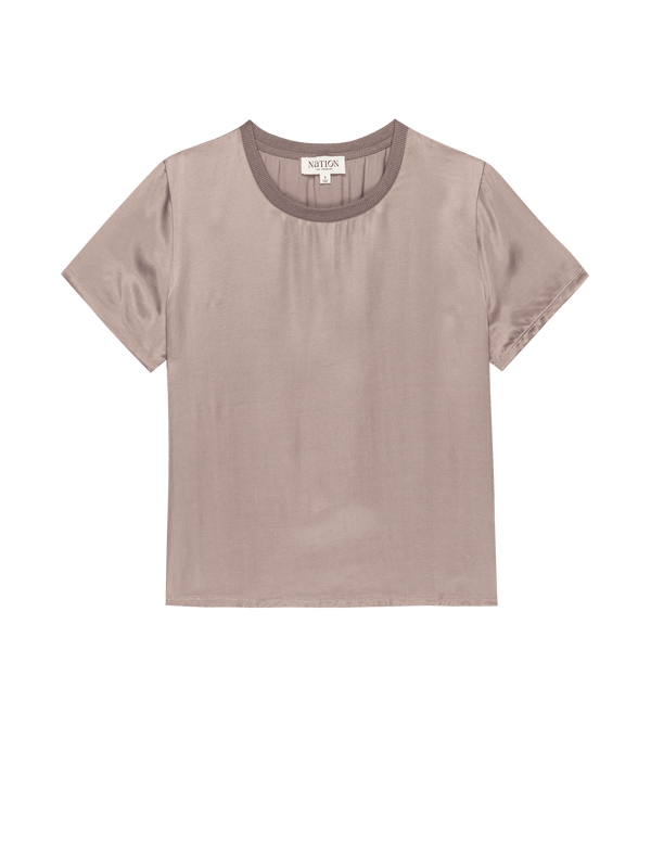 Nation Marie Satin Boxy Crop Top
