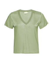 Nation June Satin V Neck Top
