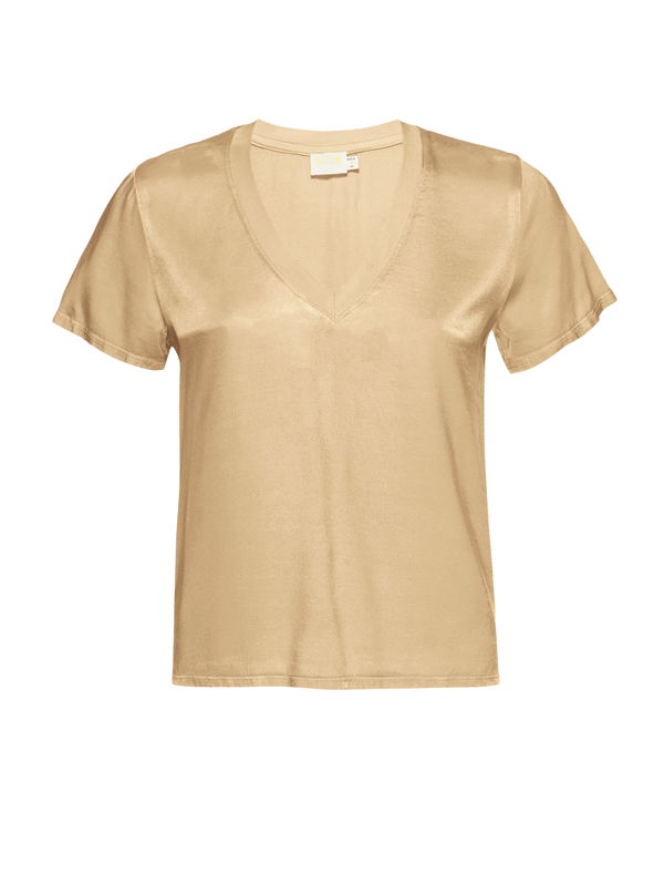 Nation June Satin V Neck Top