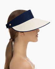 Eric Javitz Champ II Visor in White Mix/Navy