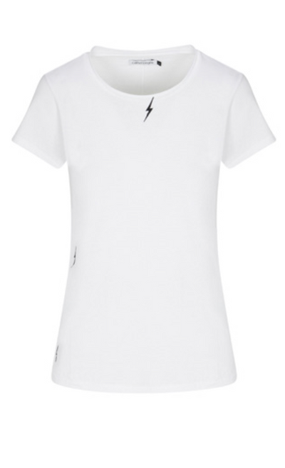 Catherine Gee Embroidered S/S Tee - Bolt