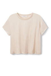 Perfect White Tee Delphine Satin Crew Neck Tee