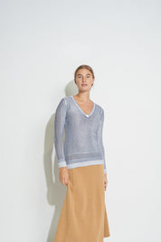 Kokun Overdyed Fitted V Neck L/S Tee