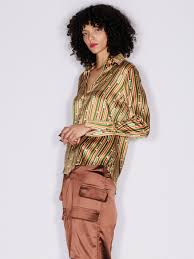Catherine Gee Daria French Cuff Silk Blouse - Thin Belt