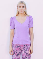 Sundry Puff Sleeve V-Neck Tee