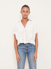 Stateside Poplin S/S Front Twist Shirt