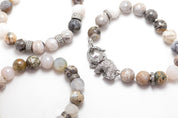 S.Row Designs Flows Agate Stone with Triple Diamond Spacers