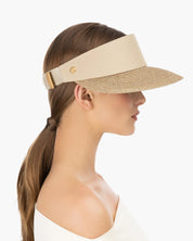 Eric Javitz Champ Visor in Gold/Sand