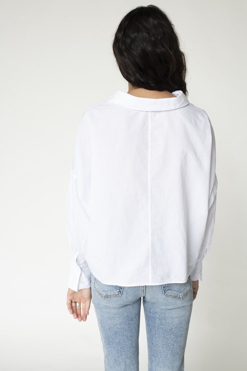 Stateside Poplin Long Sleeve Front Twist Shirt