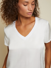 Nation June Satin V Neck Top