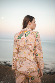 Las Surenas Cotton Linen Printed Blazer