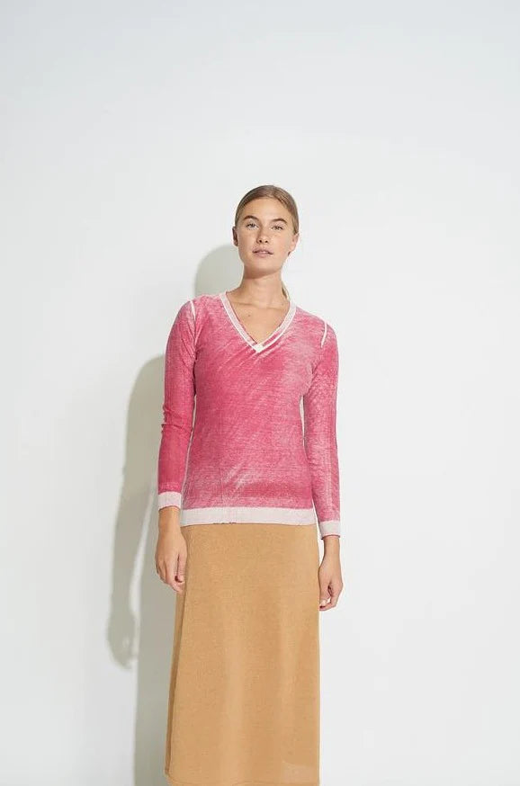 Kokun Overdyed Fitted V Neck L/S Tee