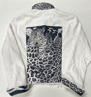 H Lazy Leopardess with Ribbon on collar Jacket