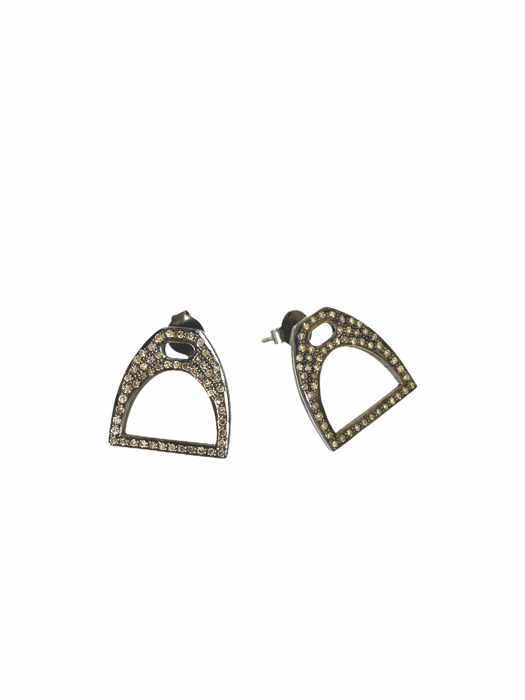 S.Row Designs Diamond Stirrup Earrings