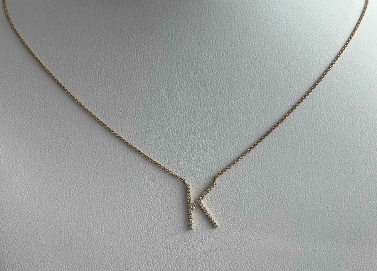 S.Row Designs Diamond K Necklace