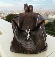 Italian Python and Leather Backpack