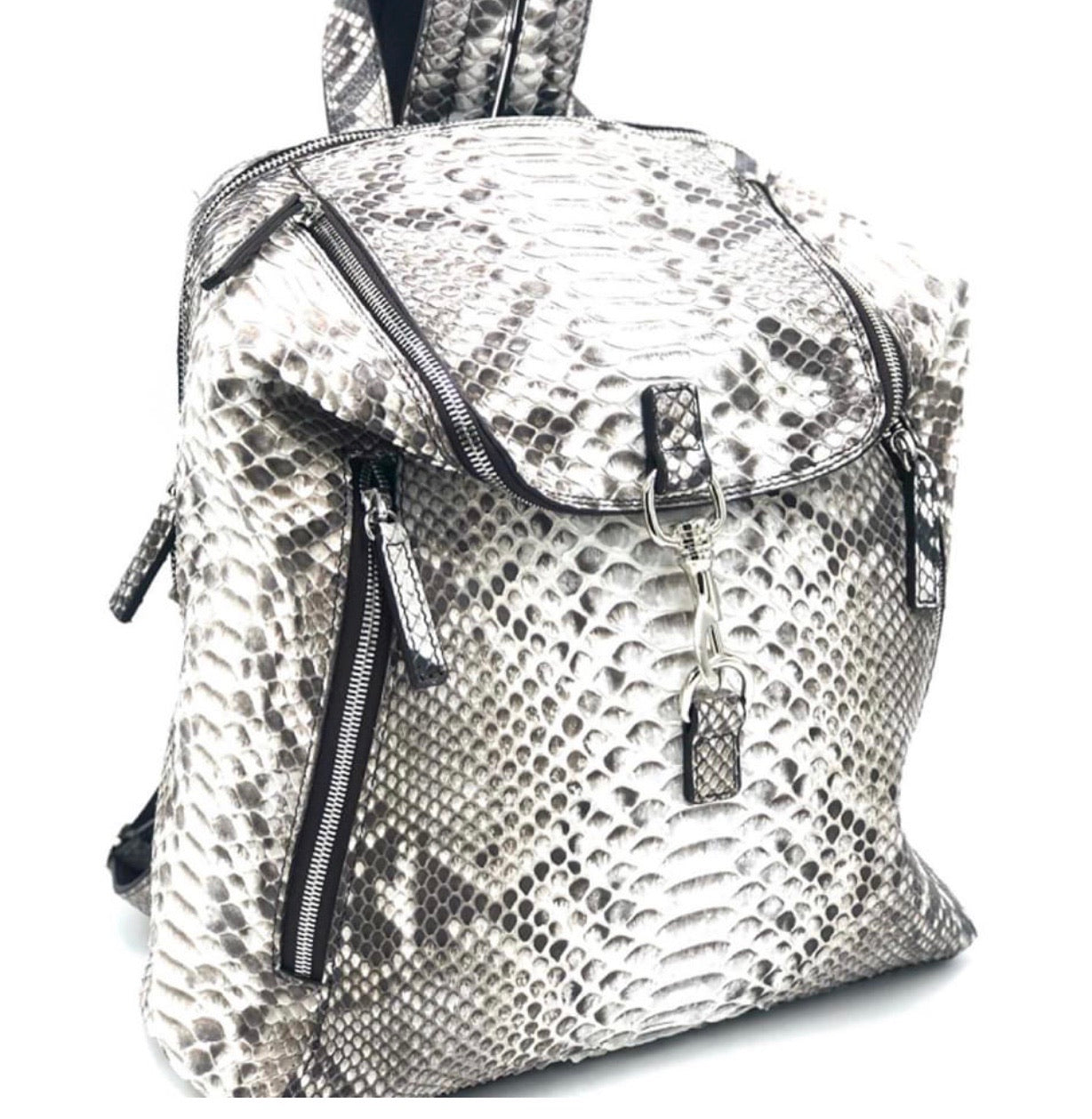 Italian Python and Leather Backpack