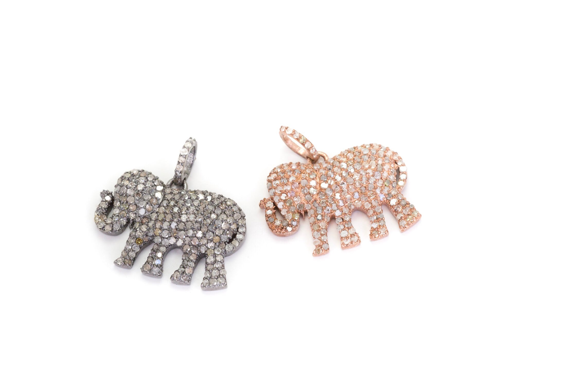 S.Row Designs Pave Diamond Elephant Pendant