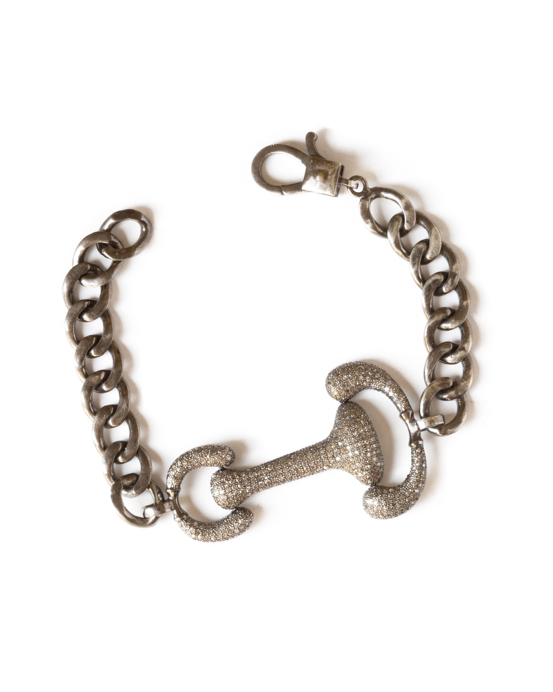 S.Row Designs Pave Diamond Horsebit Chain Bracelet