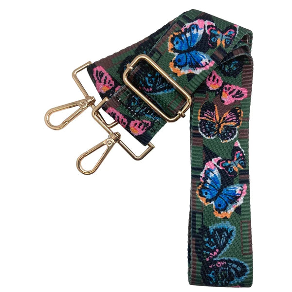 Canvas Painted Lady Butterfly Bag Strap